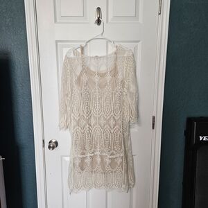 Umgee Cream Lace Blouse